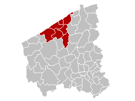Bestand:Arrondissement Oostende Belgium Map.png