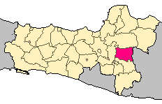 Het regentschap Sragen in de Indonesische provincie Midden-Java