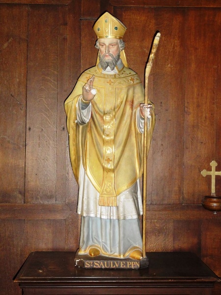 Bestand:Villers-Pol (Nord,Fr) église Saint-Martin, statue St Saulve.jpg