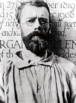 De beeldhouwer en letterontwerper Eric Gill, omstreeks 1908