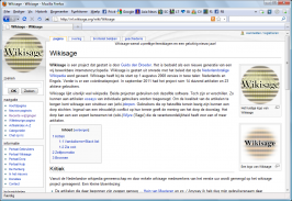 Firefox 9 toont een artikel over Wikisage op wikisage.org