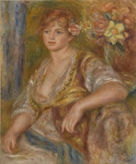 Blonde à la rose, Andrée, 1915-1917 door Pierre-Auguste Renoir
