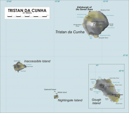 Kaart van Tristan da Cunha