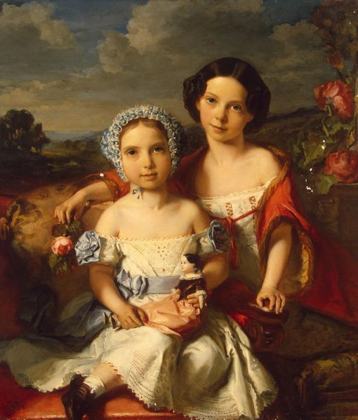 Bestand:De Gronckel - Portrait of Two Children 1849.jpg