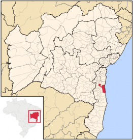 Locatie van de gemeente in Bahia