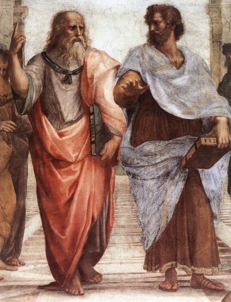 Bestand:Sanzio 01 Plato Aristotle.jpg