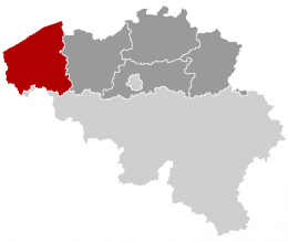 Locatie van de provincie West-Vlaanderen