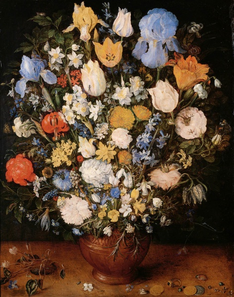 Bestand:Jan Bruegel (I) - Bouquet of Flowers in a Ceramic Vase.jpg