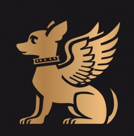 Beeldmerk van de Gooische Bierbrouwerij: de Gevleugelde Gouden Chihuahua