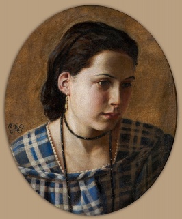 Vilhelmine Charlotte Erichsen geschilderd in juli 1866 door Kristian Zahrtmann, toen zij veertien jaar oud was.