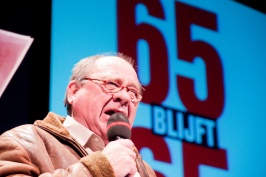Frits Lambrechts op bijna 73-jarige leeftijd tijdens een SP-congres.