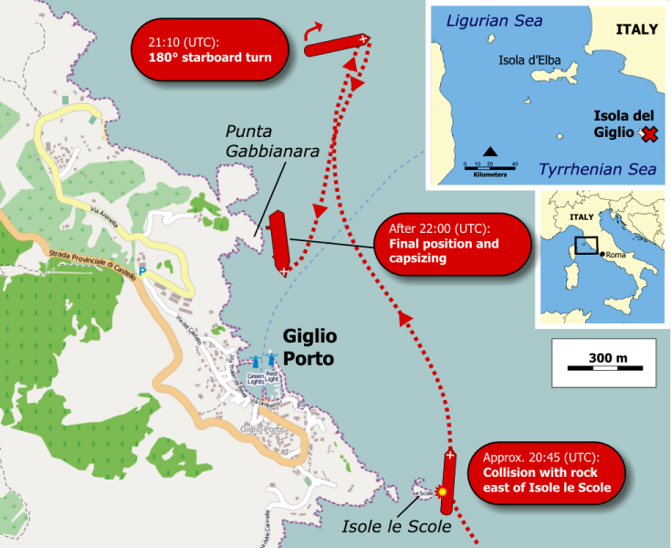 Bestand:Location of Costa Concordia cruise-ship disaster (13-1-2012).png