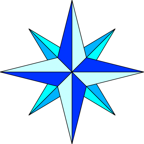 Bestand:Compass rose simple plain.png